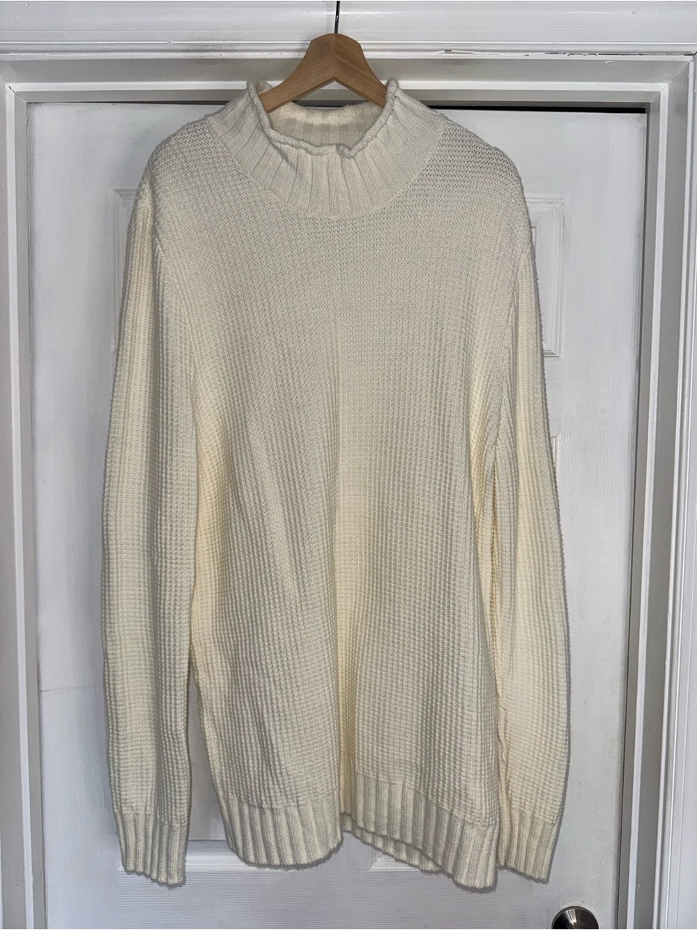 Darwin Knitwear Made in Italy Sweater Mock Neck White L